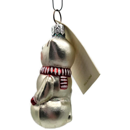Patricia Breen Snowcat With Red Striped Scarf Pearl Christmas Tree Ornament 95265
