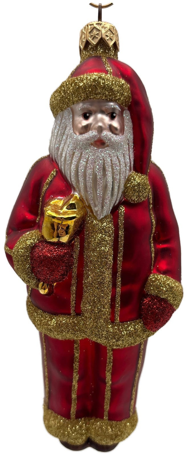 Patricia Breen Ring in the New Red Santa Gold Striped Christmas Ornament 97340