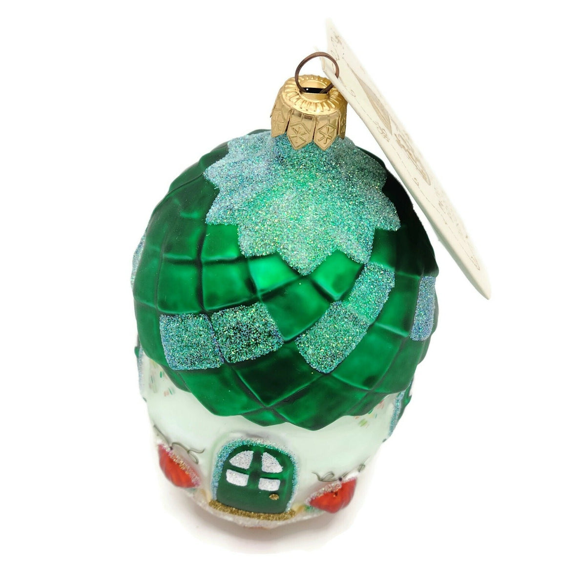 Patricia Breen Autumn Acorn House Green Falling Leaves Matte Fall Ornament 97027