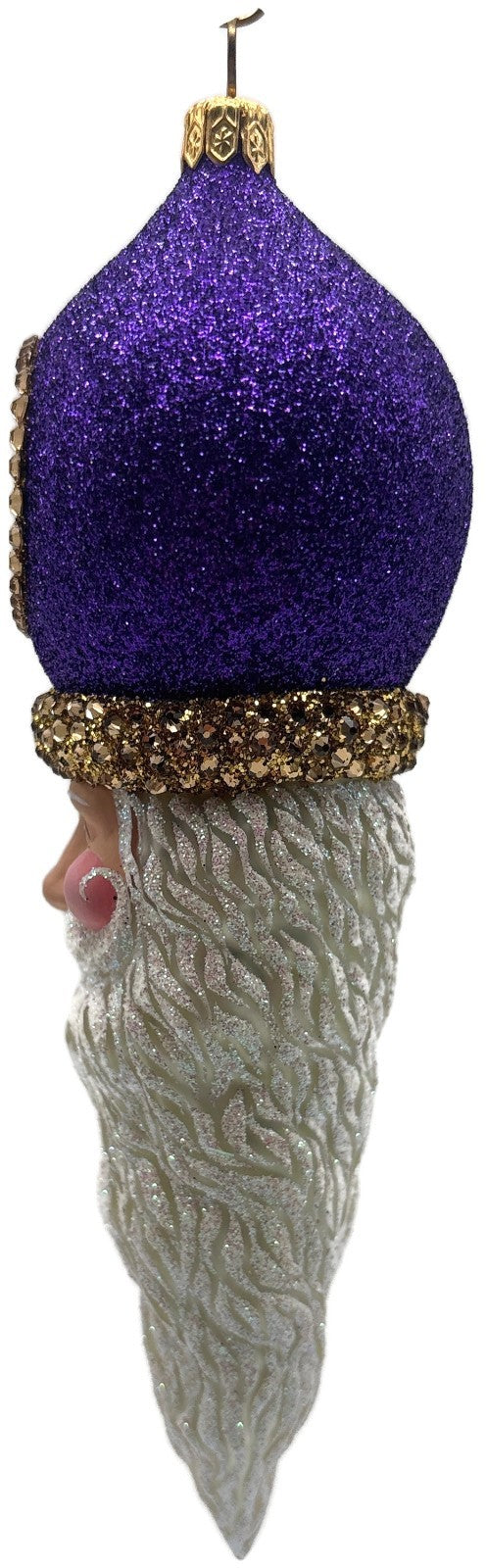 Patricia Breen Vendome Claus Glittered Purple Reflector Christmas Ornament 34416