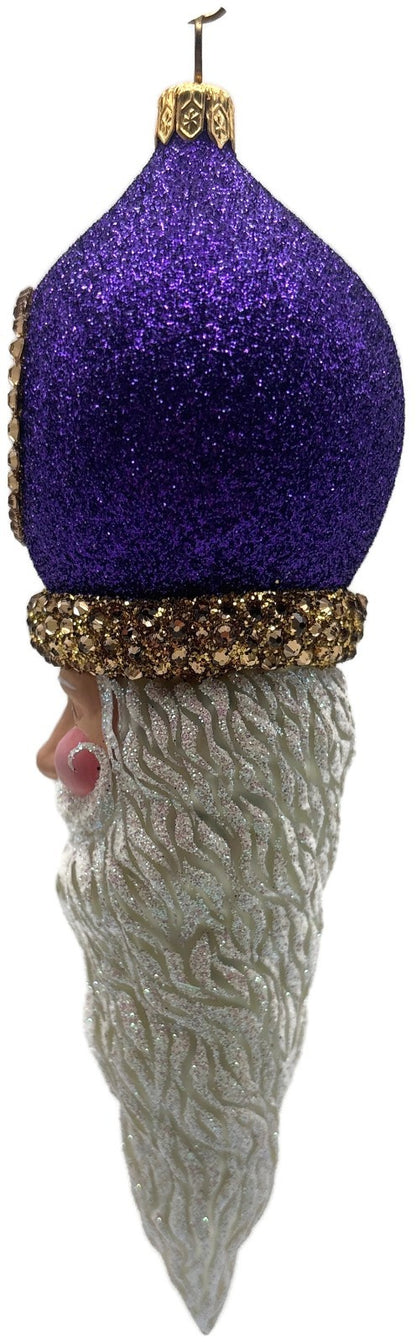 Patricia Breen Vendome Claus Glittered Purple Reflector Christmas Ornament 34416