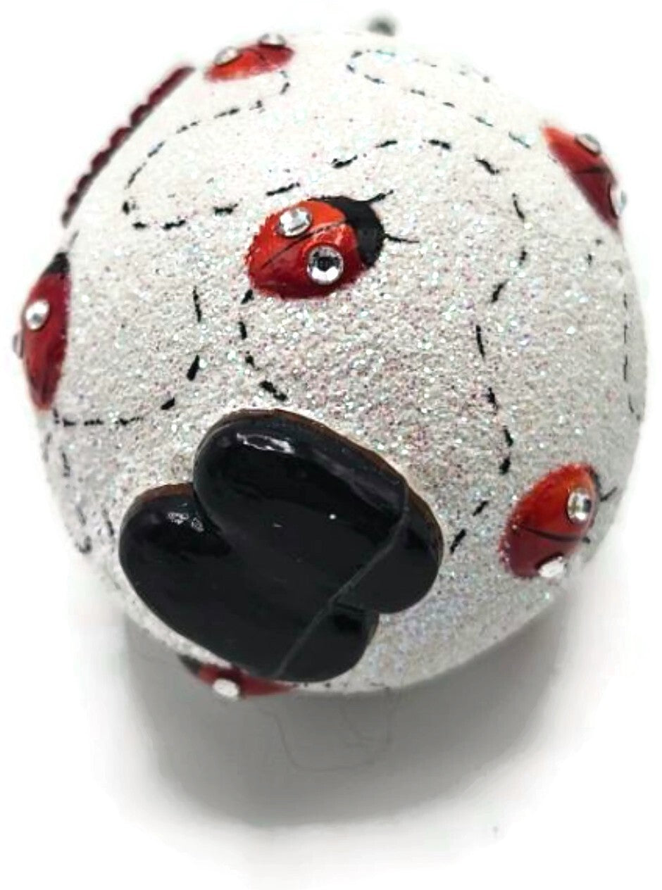 Patricia Breen Easter Egg Masquerade Ladybugs White Red Christmas Ornament 28164