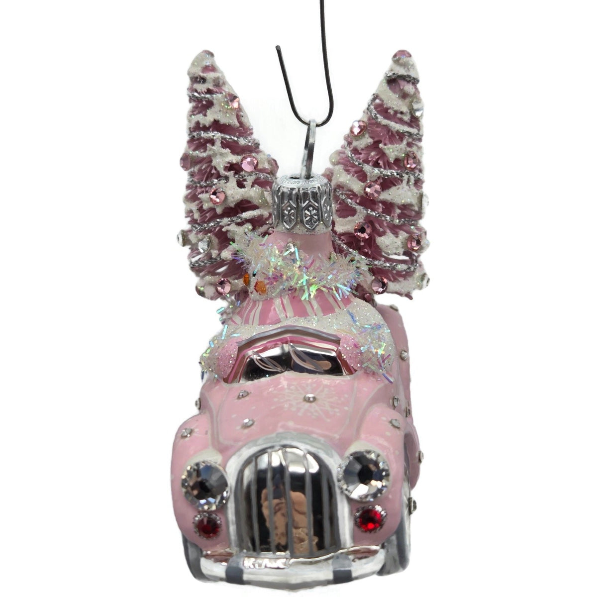 Patricia Breen Joy Ride Pink Car Snowman Travel Christmas Ornament CATZ 30155
