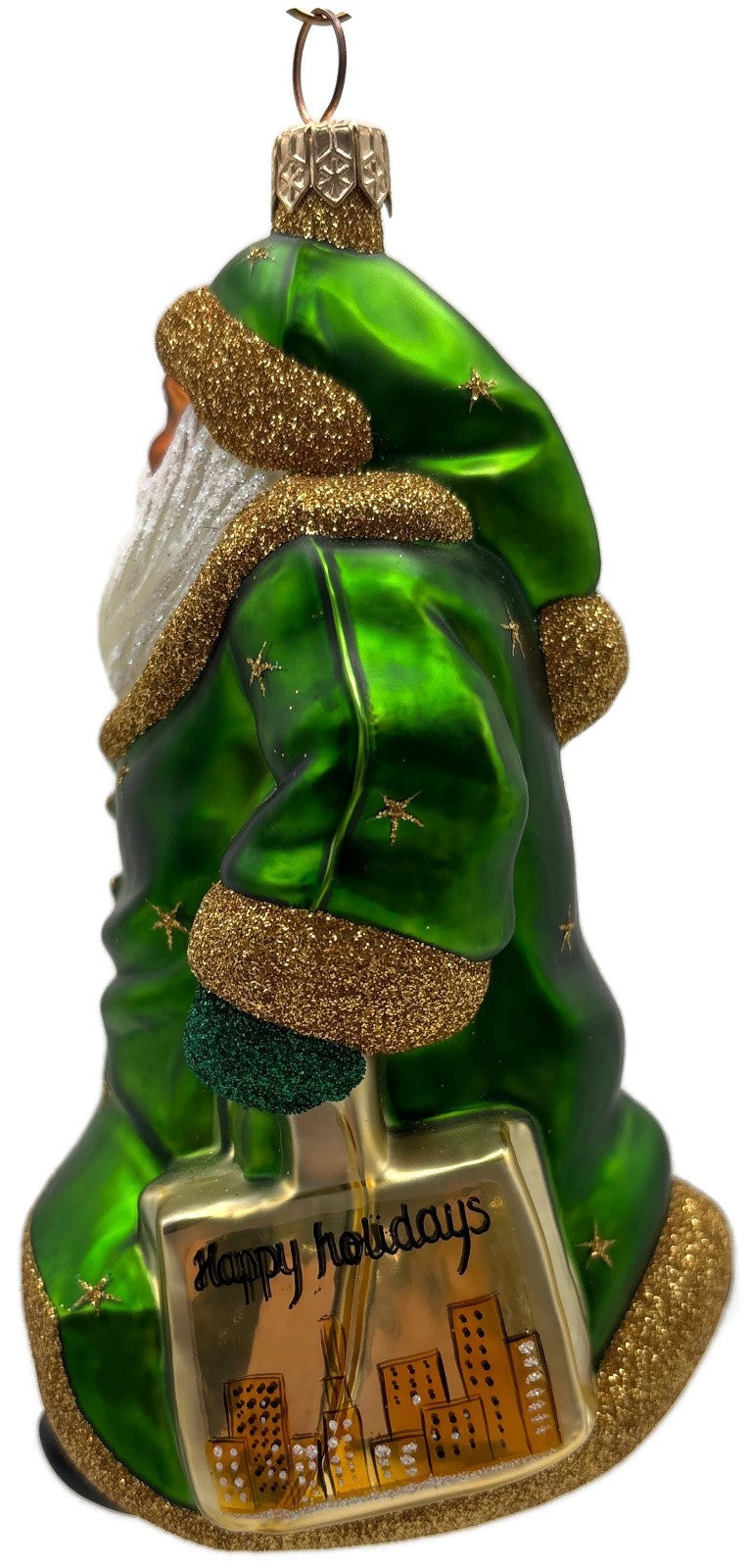 Patricia Breen City Santa Claus Green Ethnic Gold Stars Christmas Ornament 20087