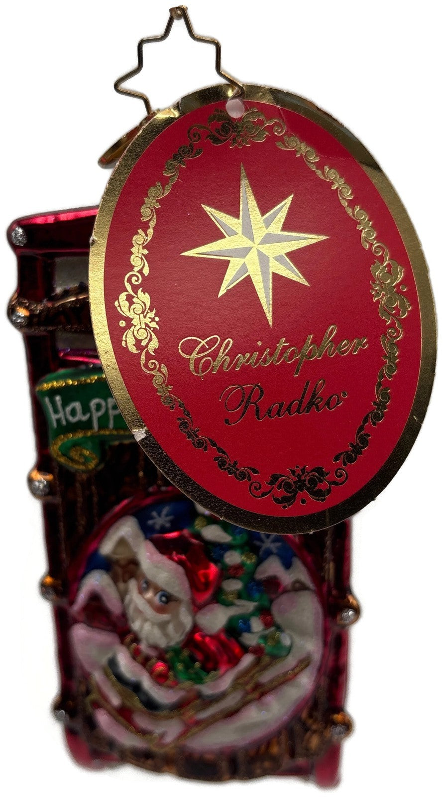 Christopher Radko 2019 Speedy Santa Sledder Glass Christmas Ornament 10198999