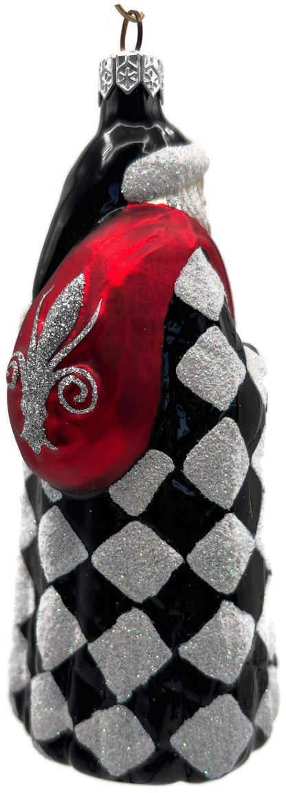 Patricia Breen Saint Louis Santa Black White Diamond Christmas Ornament 97375