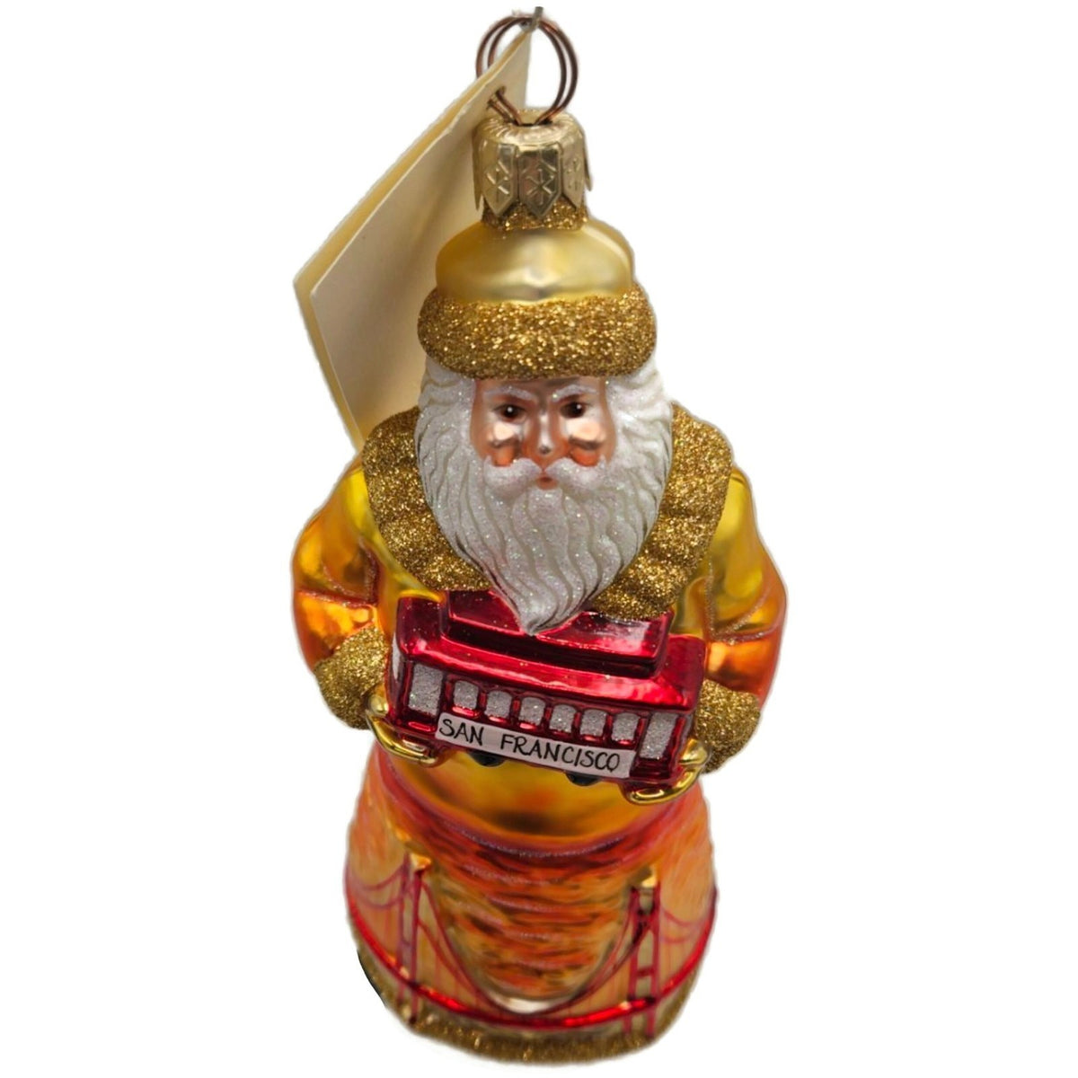 Patricia Breen San Francisco Santa Sunset Gold Trim Christmas Tree Ornament 21278