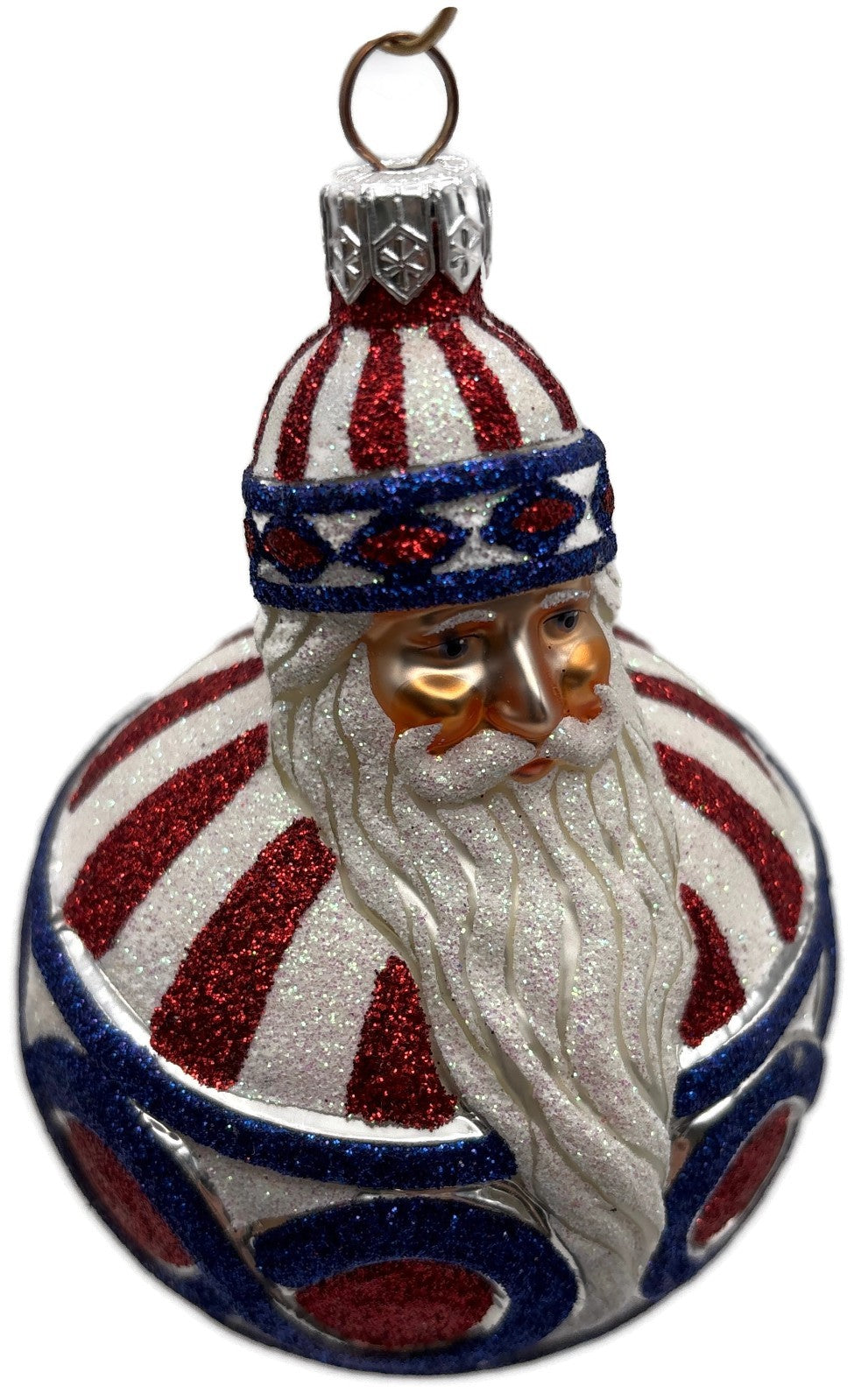 Patricia Breen Hollstrom Santa Patriotic Striped Christmas Tree Ornament NM 22228