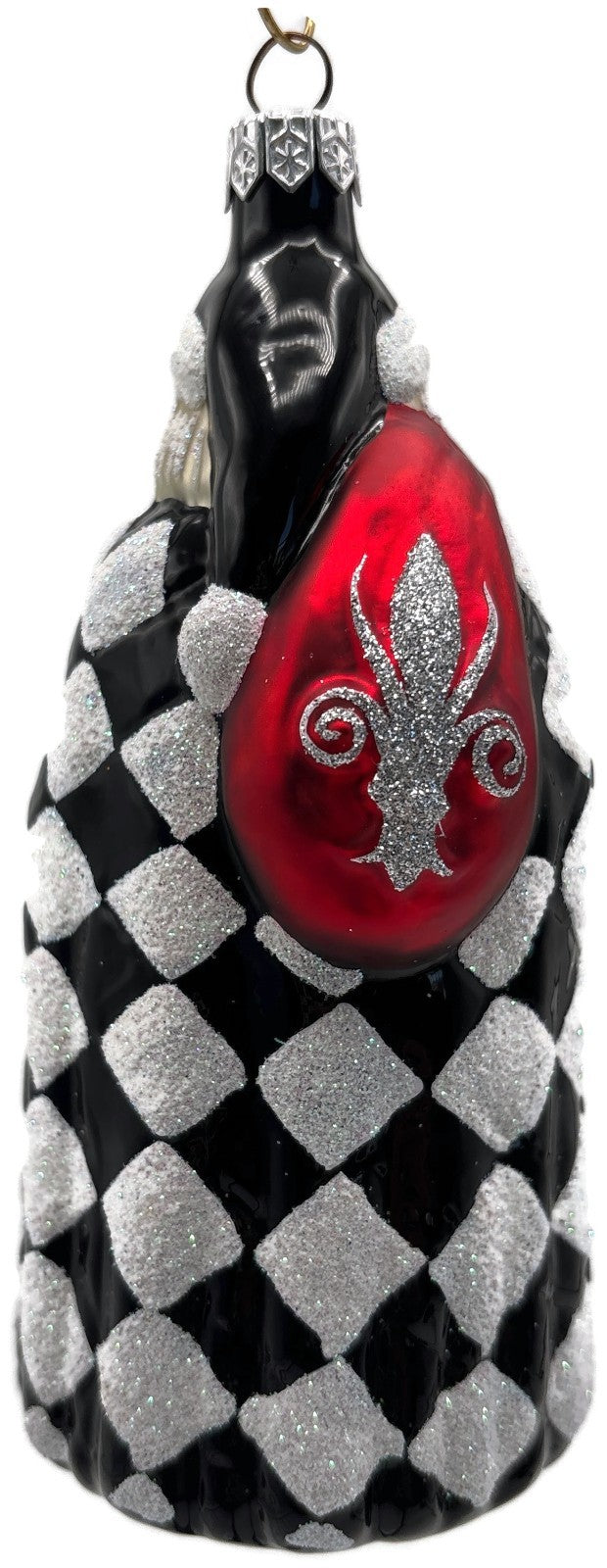 Patricia Breen Saint Louis Santa Black White Diamond Christmas Ornament 97374