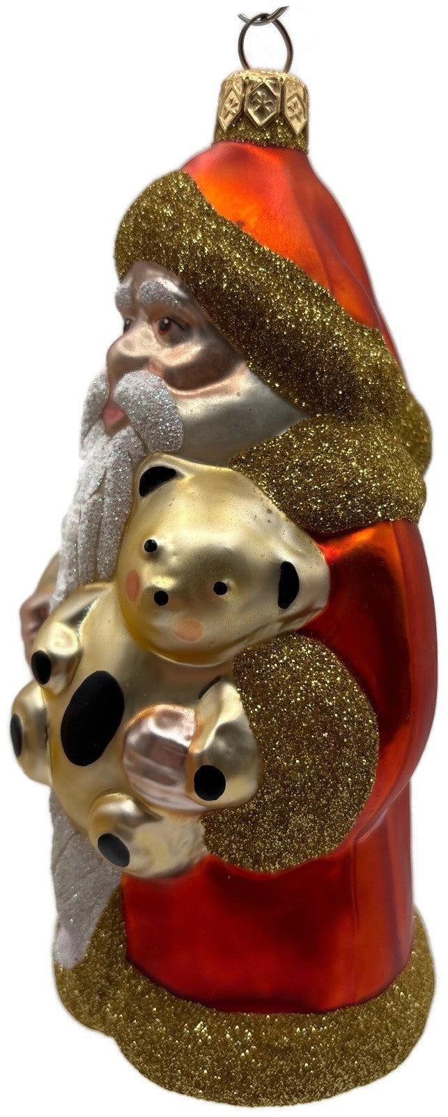 Patricia Breen Santa and Teddy Orange Gold Bear Christmas Tree Ornament 96422