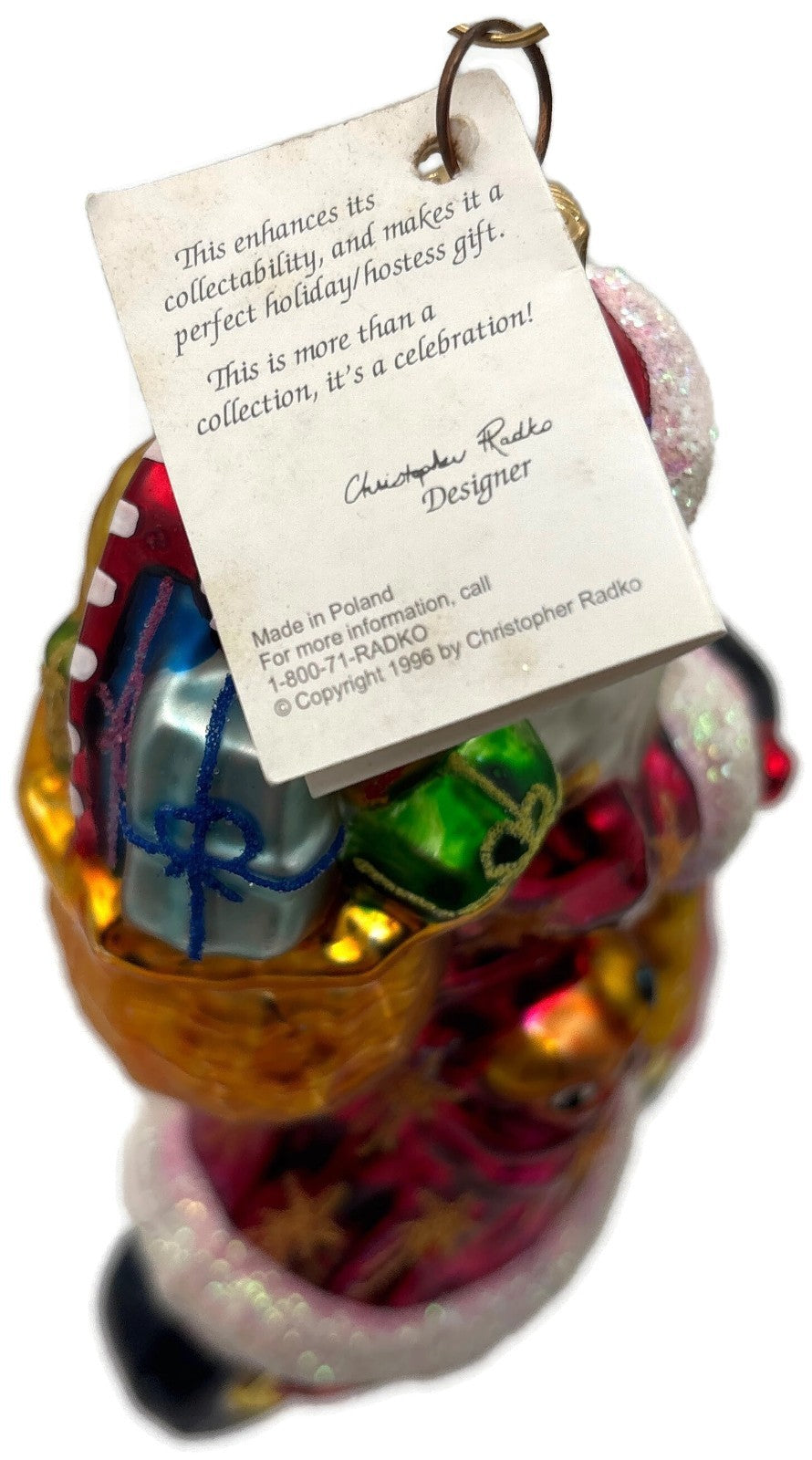 Christopher Radko Scooting Star Santa Scooter Glass Christmas Ornament 97 263 04