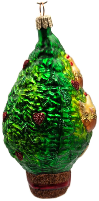 Patricia Breen Three French Hens Glittered Trunk Christmas Tree Ornament 20426