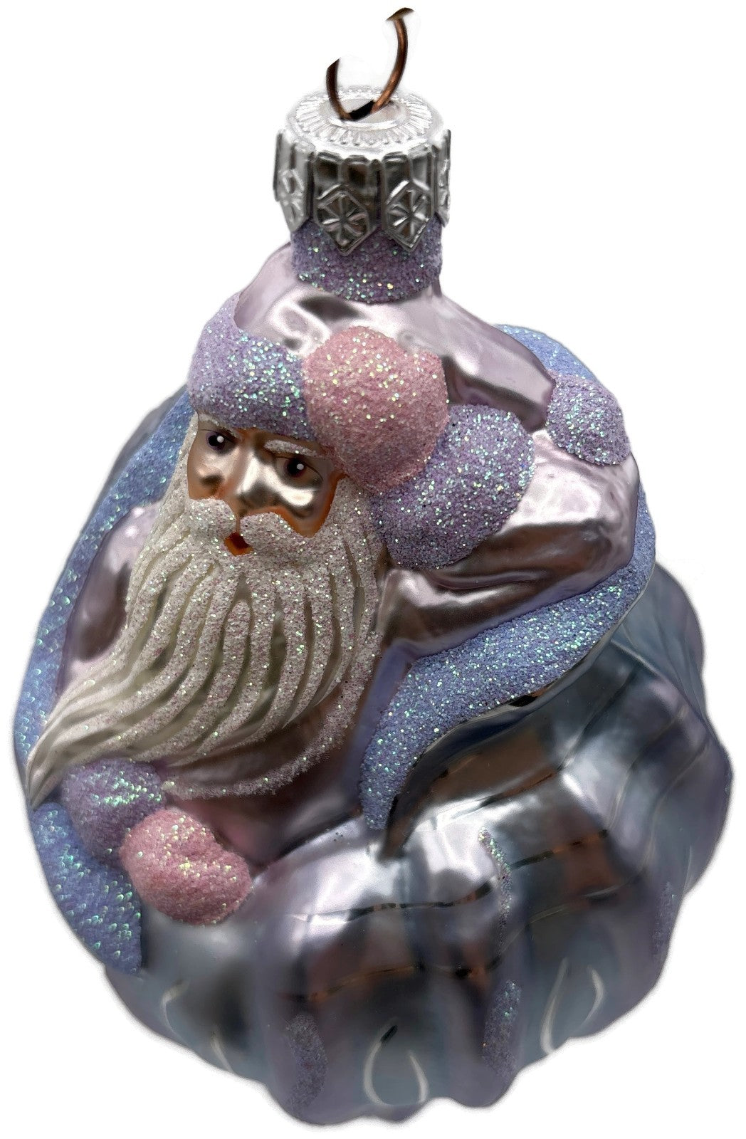 Patricia Breen Coastal Santa Periwinkle Matte Nautical Christmas Ornament 97108