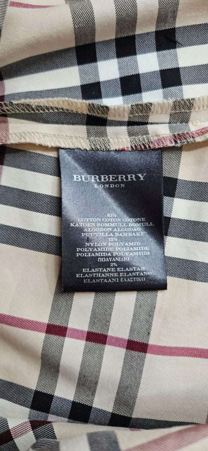 Burberry London Check  Button Up Midi Dress Beige Belted Sleeveless Women Size 88