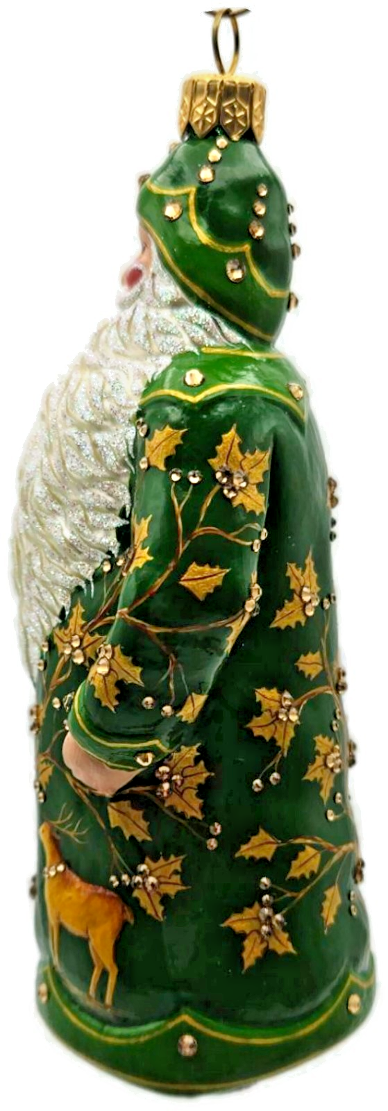 Patricia Breen 2014 Festonne Claus Green Gold Reindeer Christmas Ornament 34267