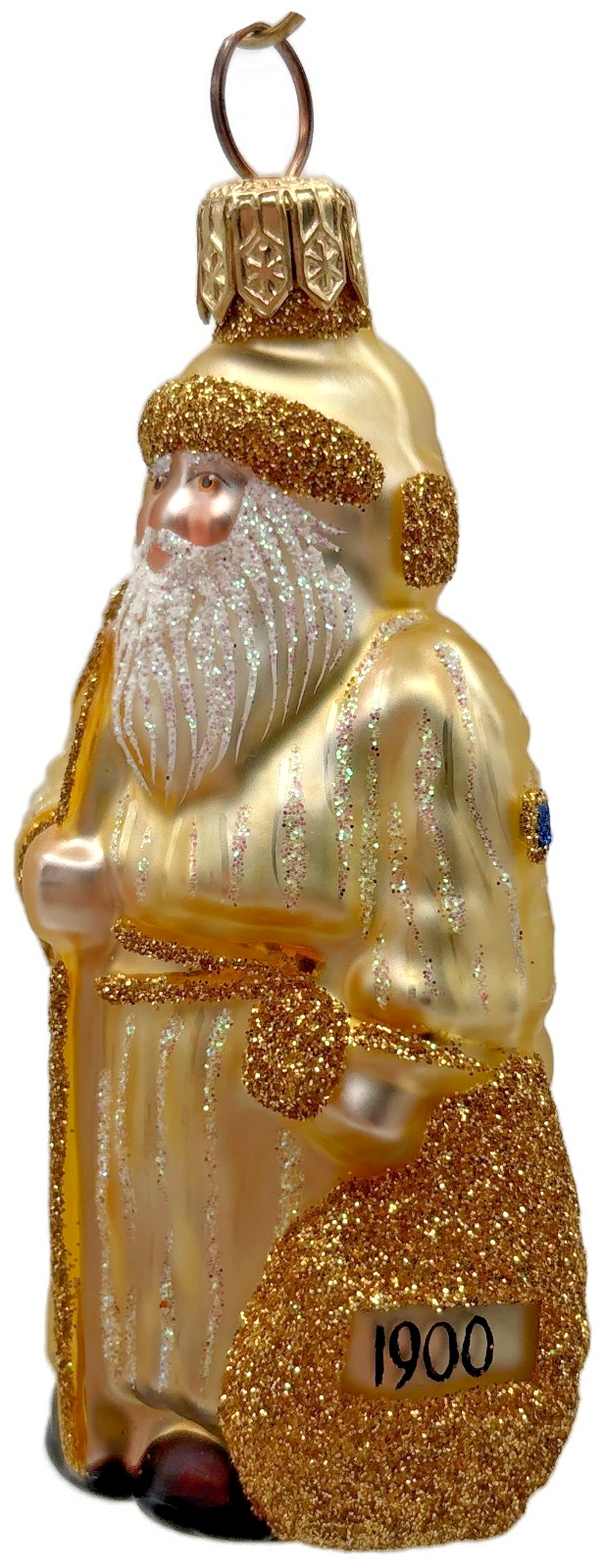 Patricia Breen Miniature Millennium Santa Gold Christmas Tree Ornament 99482
