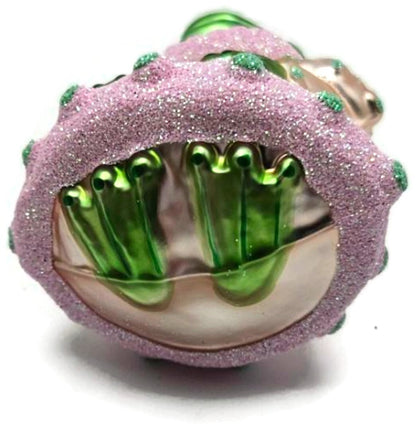 Patricia Breen Frog Princess Miniature Pink Green Dots Christmas Ornament 98139