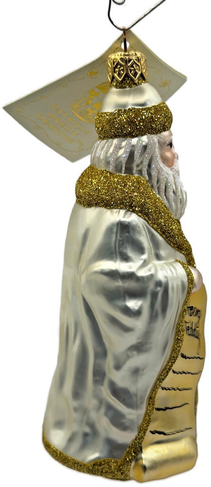 Patricia Breen Making His List Pearl Gold Santa Claus Christmas Ornament 96332