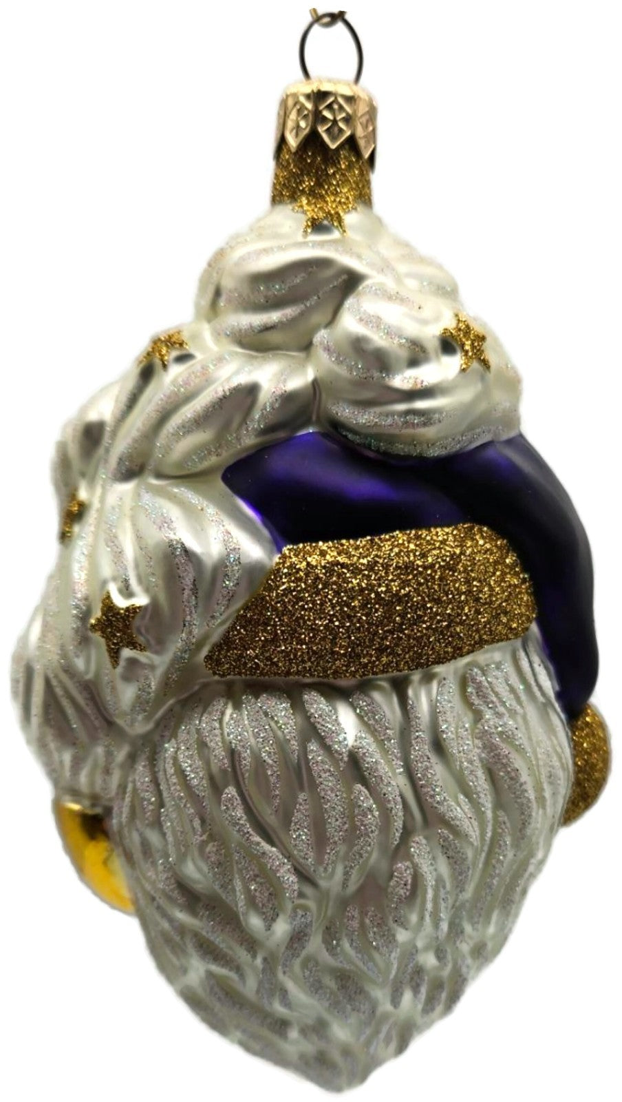 Patricia Breen Merry Olde Elf Purple Santa Head Stars Christmas Ornament 98295