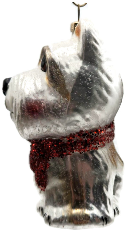 Westie Dog West Highland Terrier Blown Glass Animal Christmas Tree Ornament6