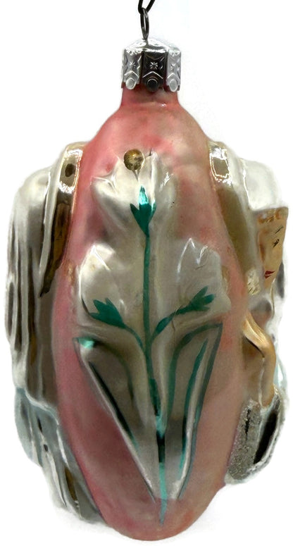 Christopher Radko 1992 Virgin Mary Signed Pink Silver Glass Ornament 92 046 013