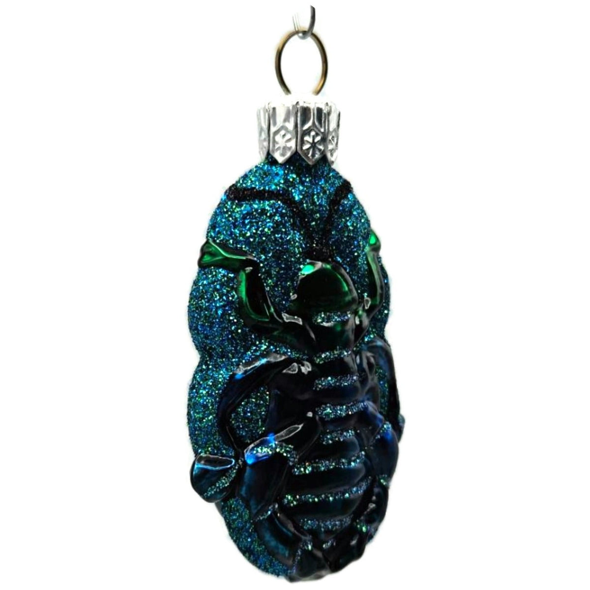 Patricia Breen Bugs Turquoise Beetle Blue Glitter Glass Christmas Ornament 32116