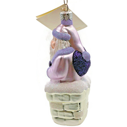 Patricia Breen Here Comes Santa Claus Lavender Chimney Christmas Ornament 96258