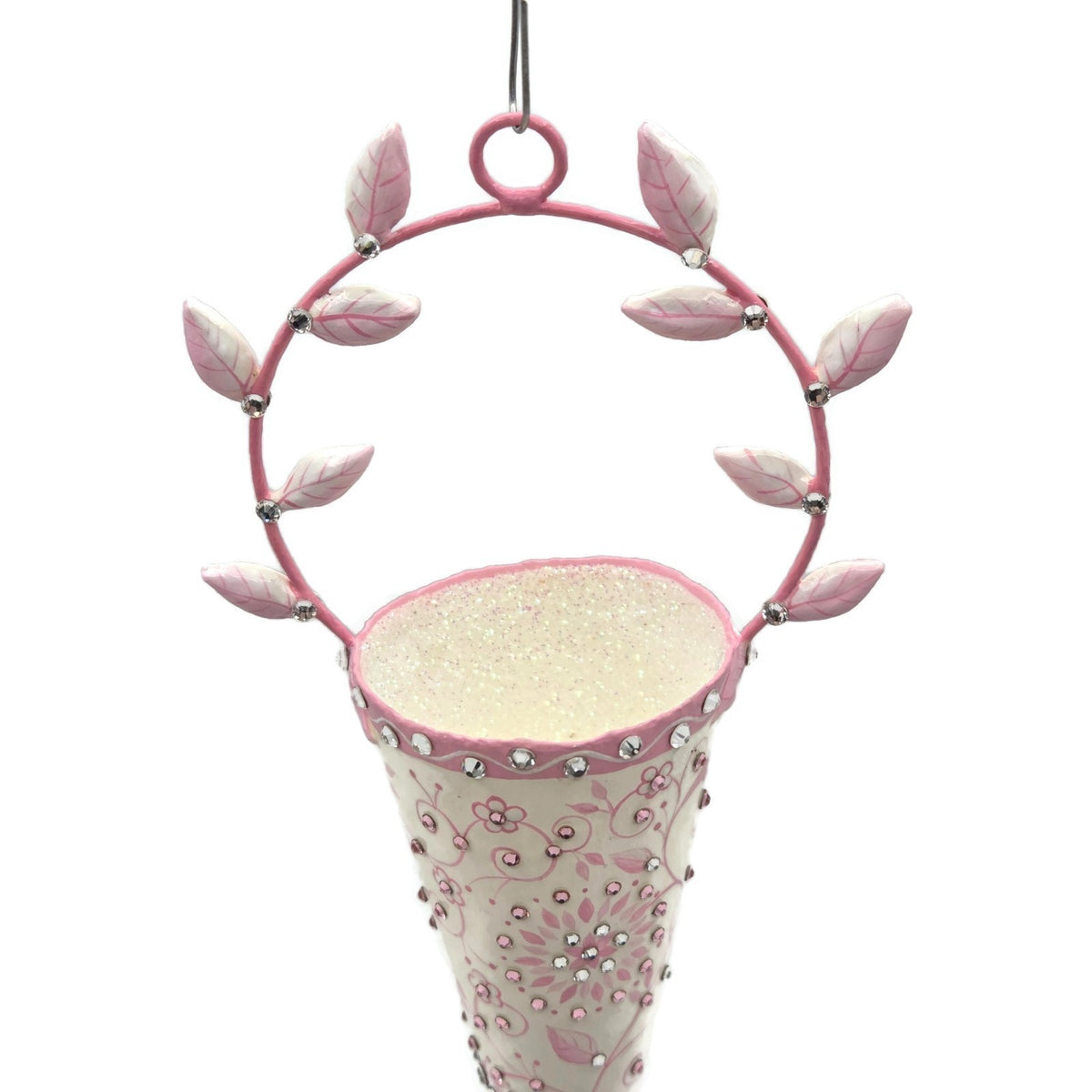 Patricia Breen Christmas Cornucopia Chinoiserie Pink Basket Spring Ornament 32433