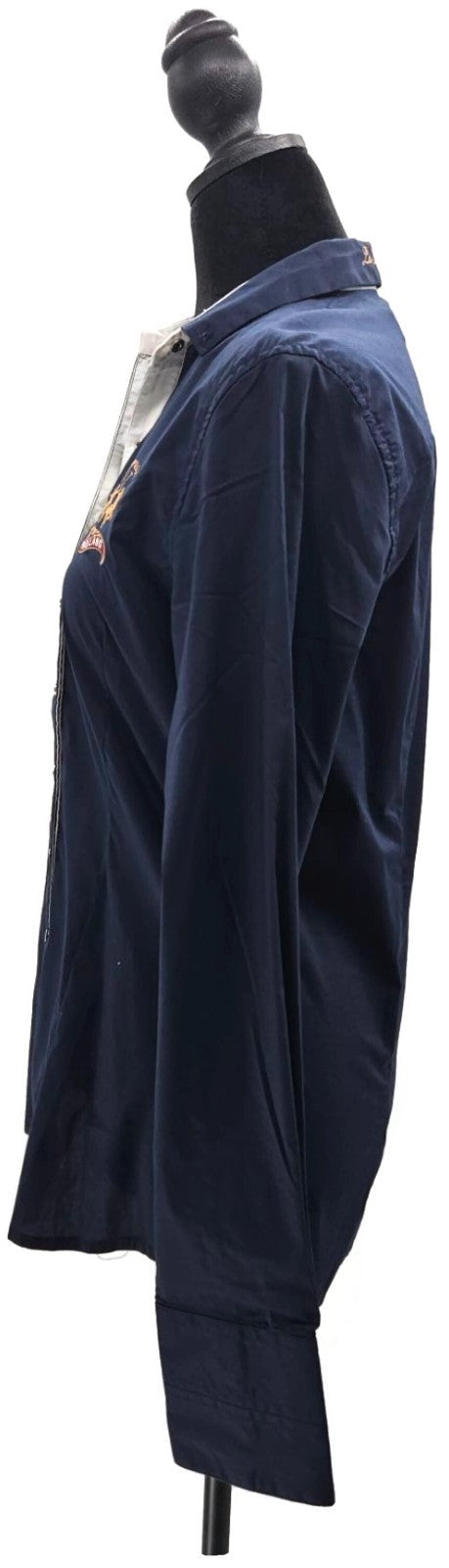 La Martina Copa England Exhibition Navy Embroidered Shirt Women's Size 4 NWT2