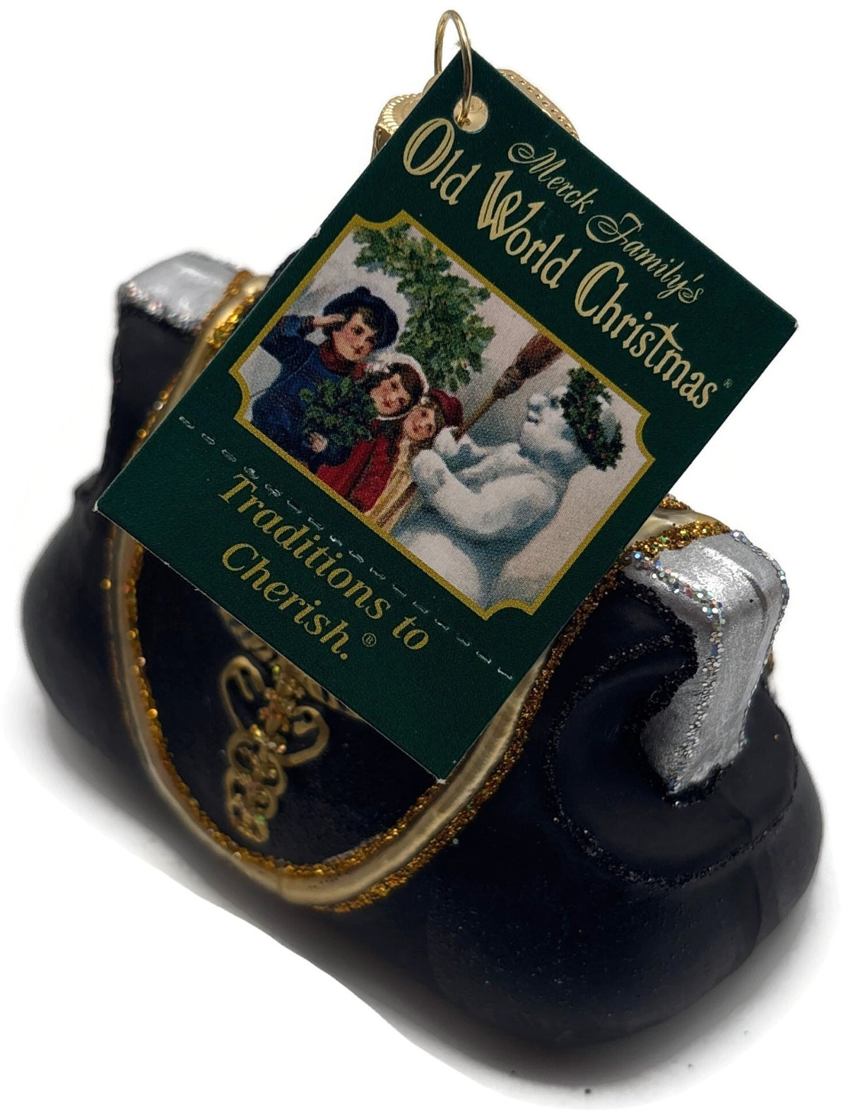 Old World Christmas 2006 Doctor's Bag Black Gold Glass OWC Christmas Ornament10