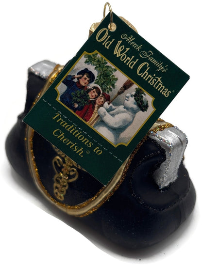 Old World Christmas 2006 Doctor's Bag Black Gold Glass OWC Christmas Ornament10