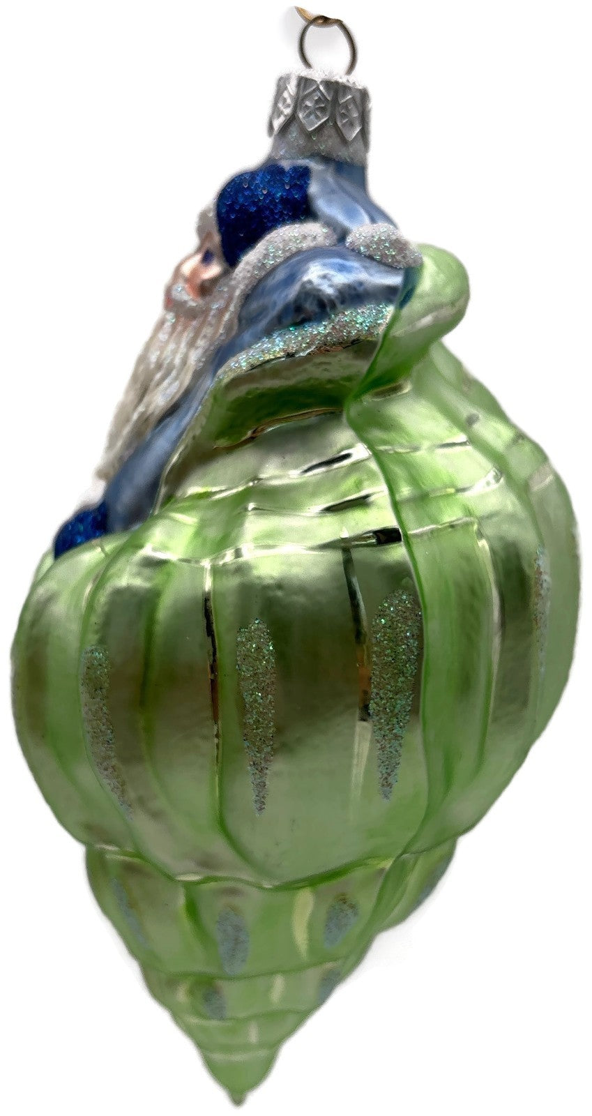 Patricia Breen Coastal Santa Green Seashell Aquatic Christmas Ornament 97106