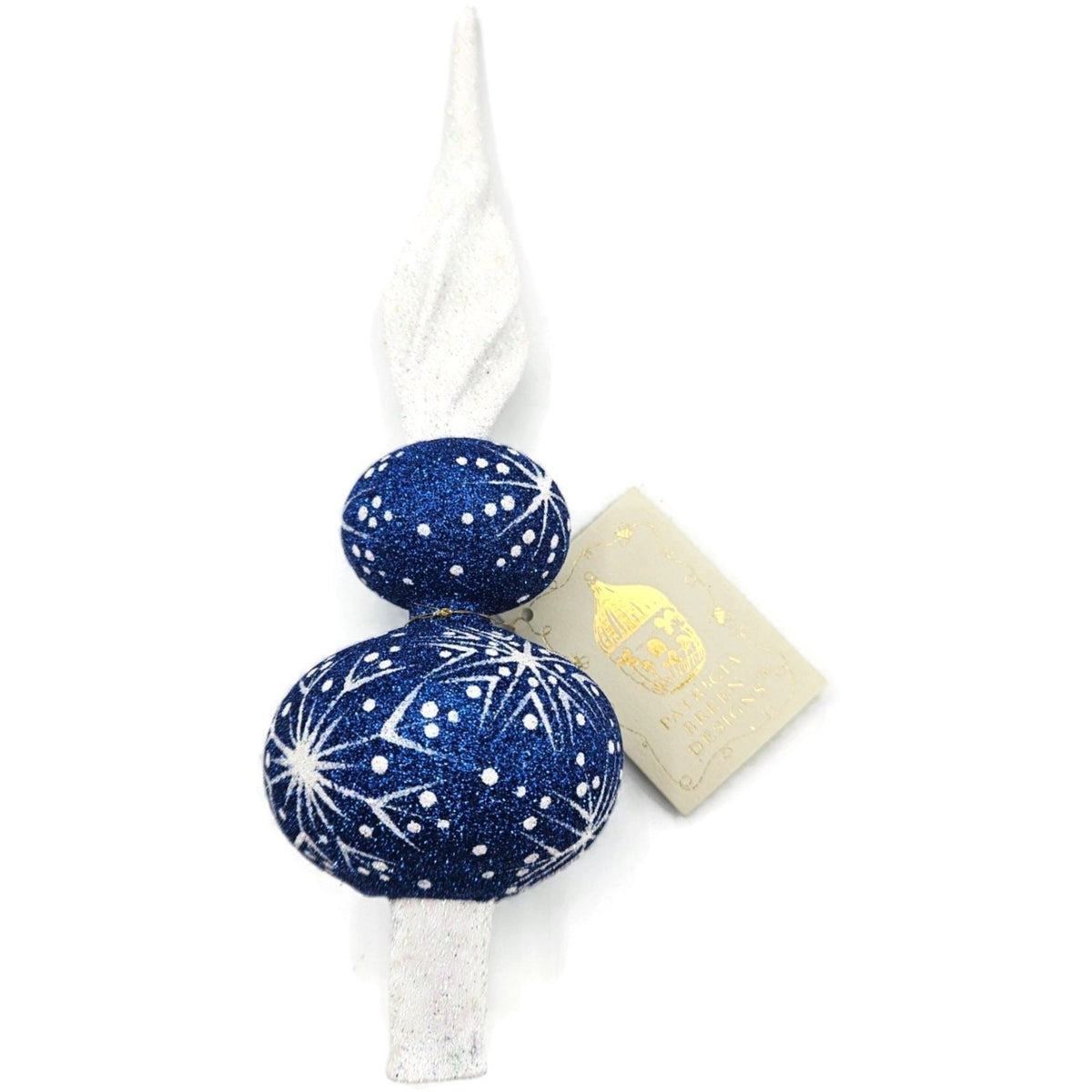Patricia Breen Miniature Blizzard Finial Cobalt Blue Christmas Tree Topper 97932