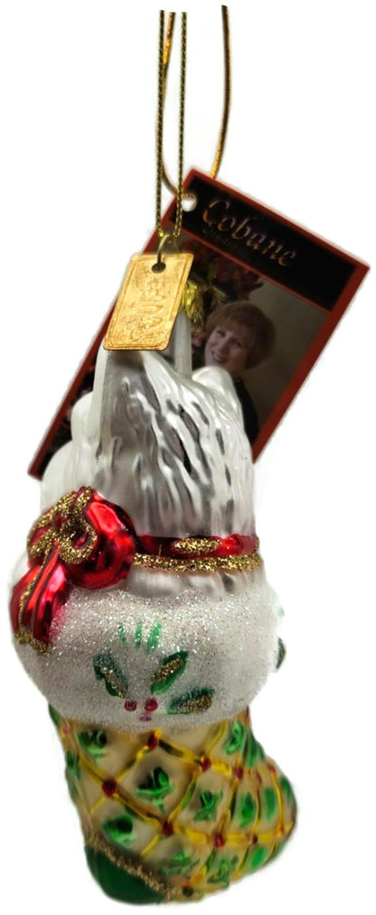 Cobane Studio LLC Dog Celtic Stocking Glitter Glass Christmas Ornament B0157