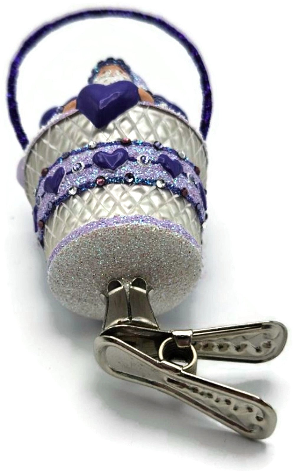 Patricia Breen Brimming with Love Purple Santa Clip On Valentines Ornament 280710