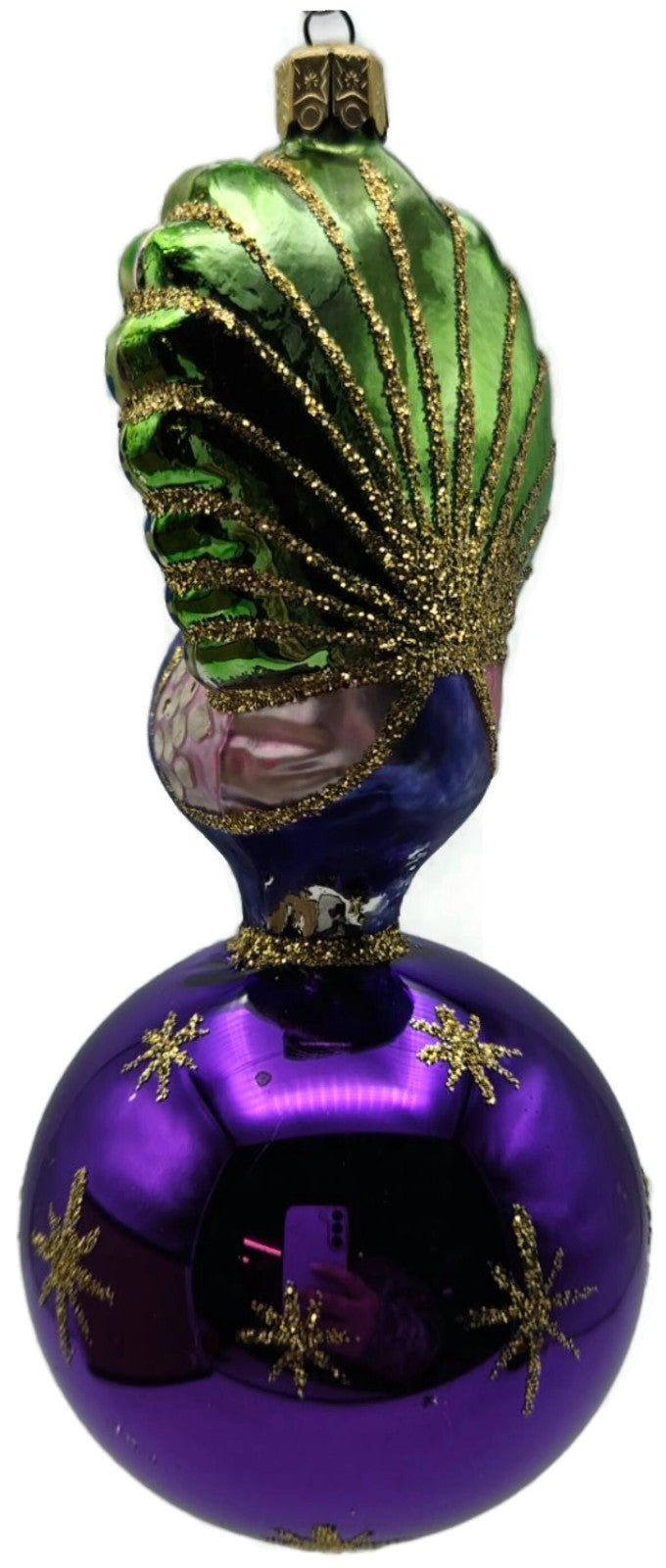 Christopher Radko Celestial Peacock Purple Ball Star Christmas Ornament 90-076-26