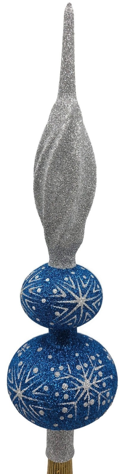 Patricia Breen Miniature Blizzard Finial Blue Silver Christmas Tree Topper 97932