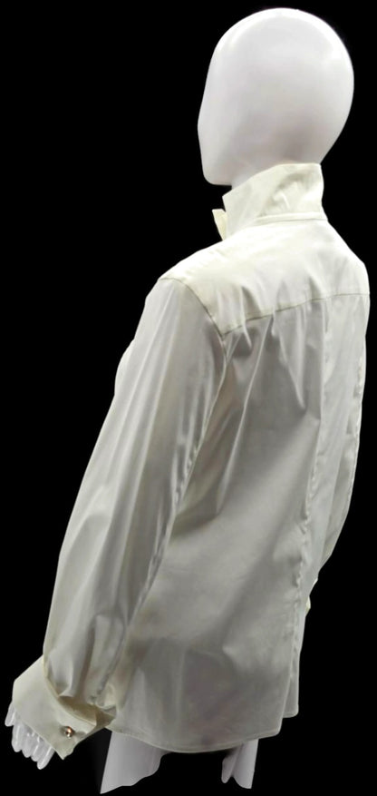 Escada Natassa Off White Swarovski Button Up Blouse French Cuff Size 36 NWT3