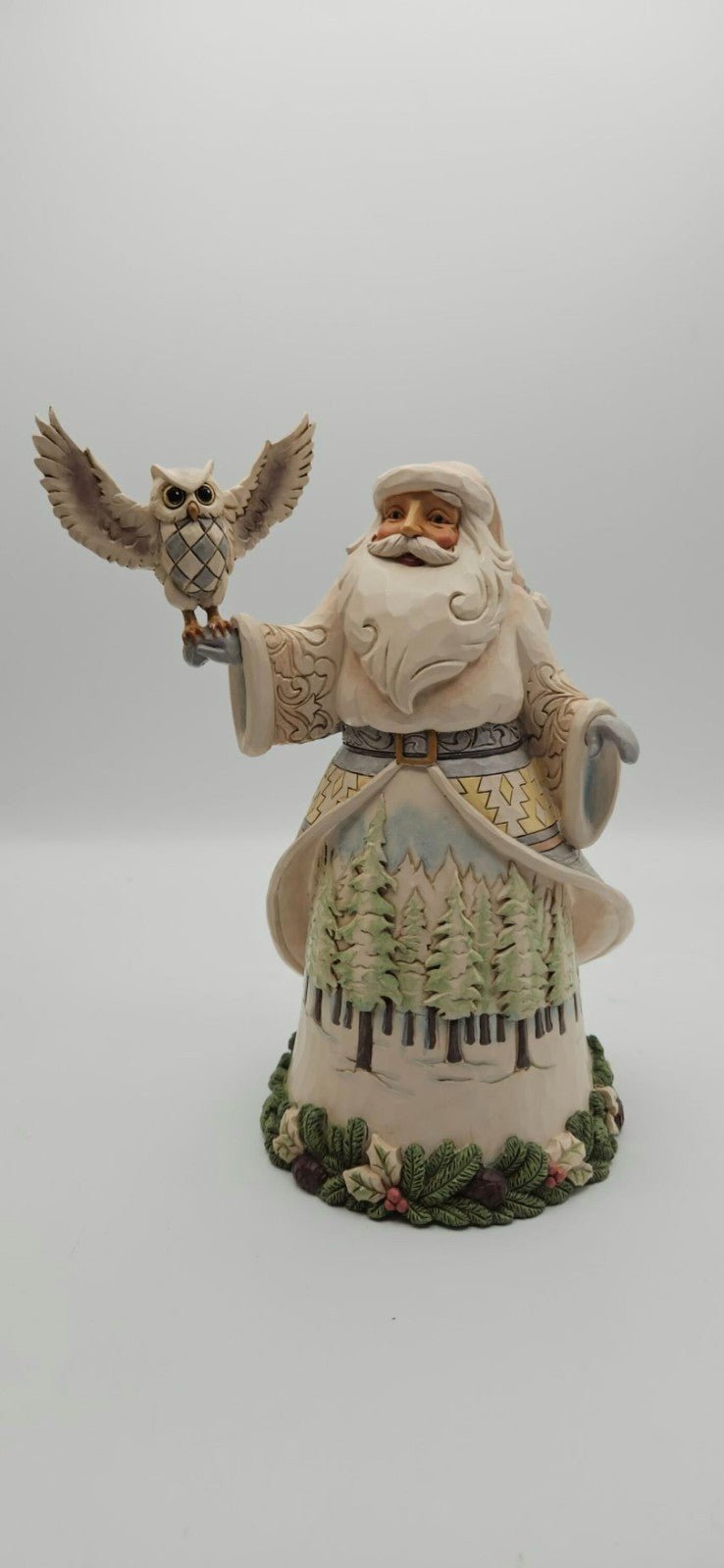 Jim Shore Santa's Woodland Messenger Owl White Resin Enesco Christmas Figurine12