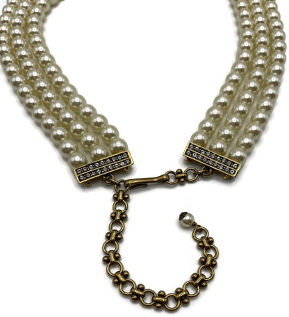 Heidi Daus Green With Envy Montana Blue Crystal 4 Strand Pearl-Look Necklace8