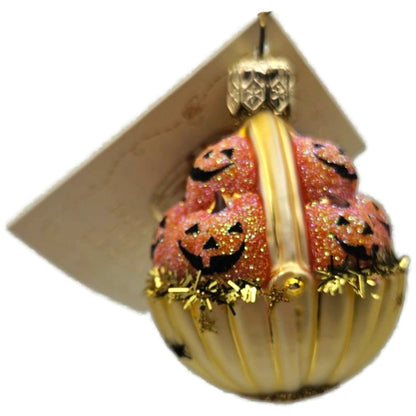 Patricia Breen Halloween Pumpkin Basket Gold With Stars Christmas Ornament 22537