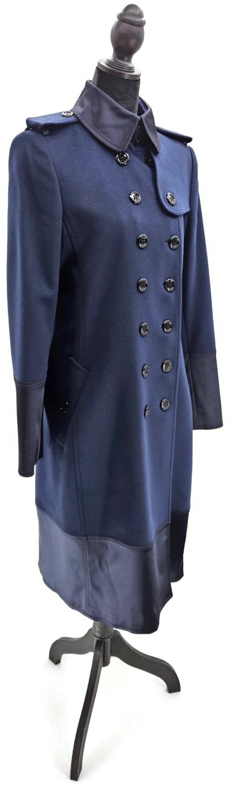 Burberry London Double Breasted Wool Cashmere Belted Trench Coat Womens Sz 8 US2