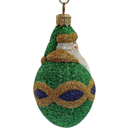 Patricia Breen Miniature Faberge Santa Green Purple Christmas Tree Ornament 21504