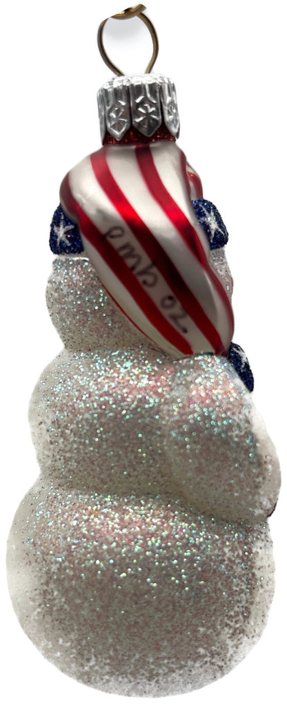 Patricia Breen Loving Snowman Patriotic Star Striped Christmas Ornament 21145
