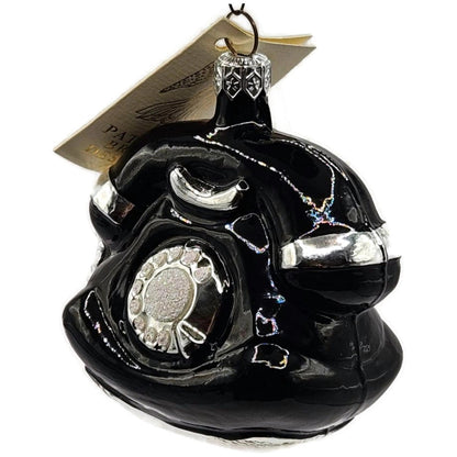 Patricia Breen Fine Phone Black Hand Blown Glass Christmas Tree Ornament 94391