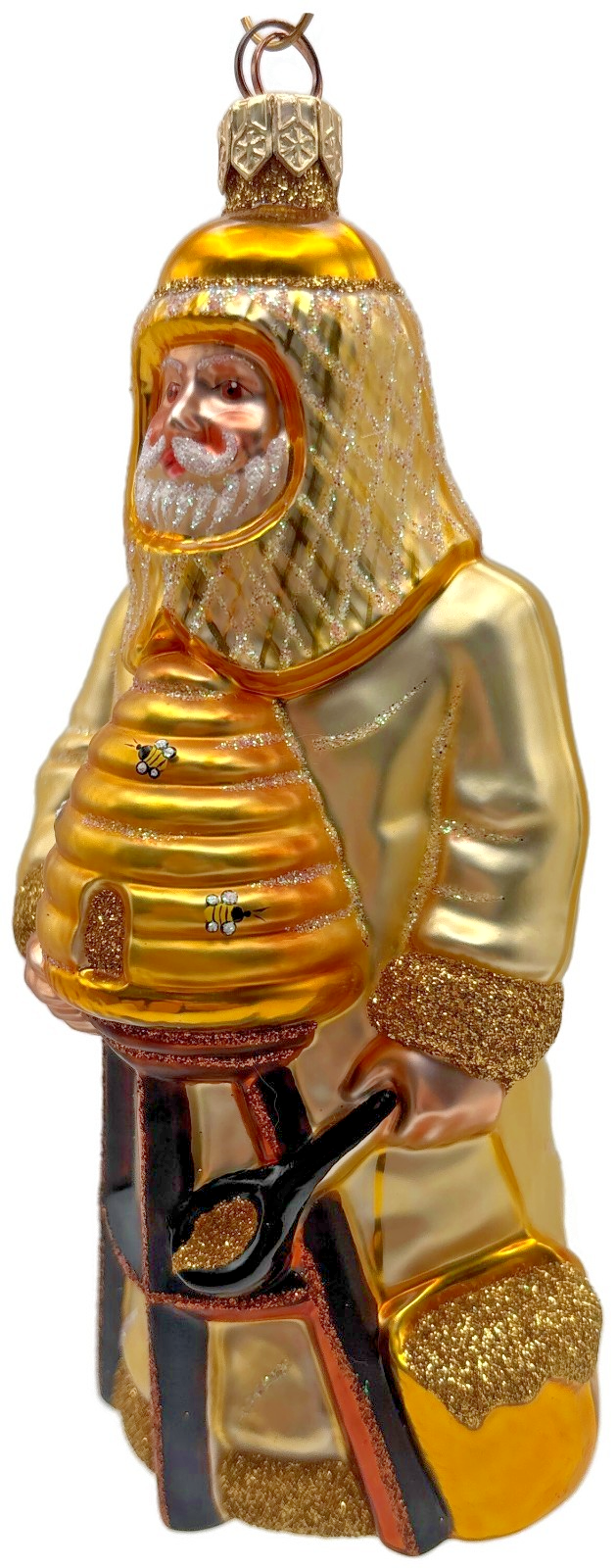 Patricia Breen 2000 Beeskeeping Santa SHC Gold Bee Spring Ornament 20057