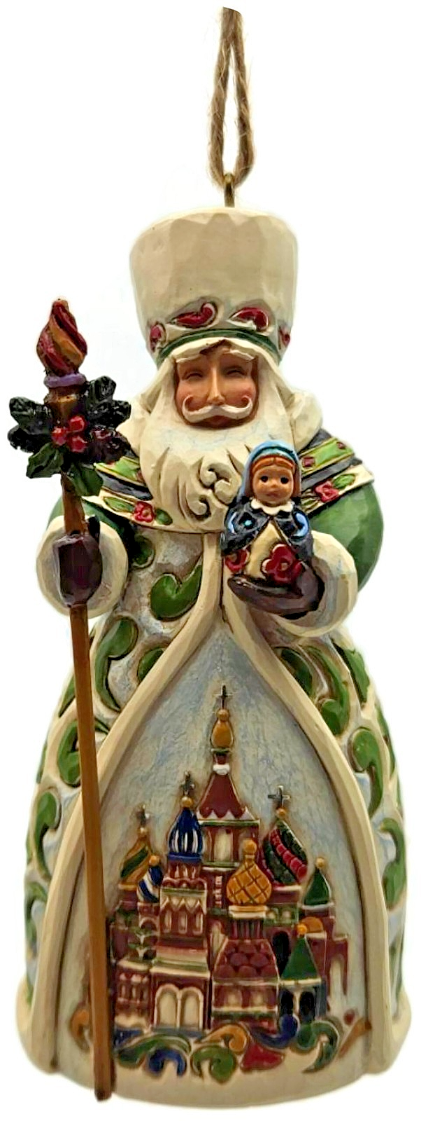 Jim Shore Heartwood Creek Russian Santa St Basil's Cathedral Christmas Ornament0
