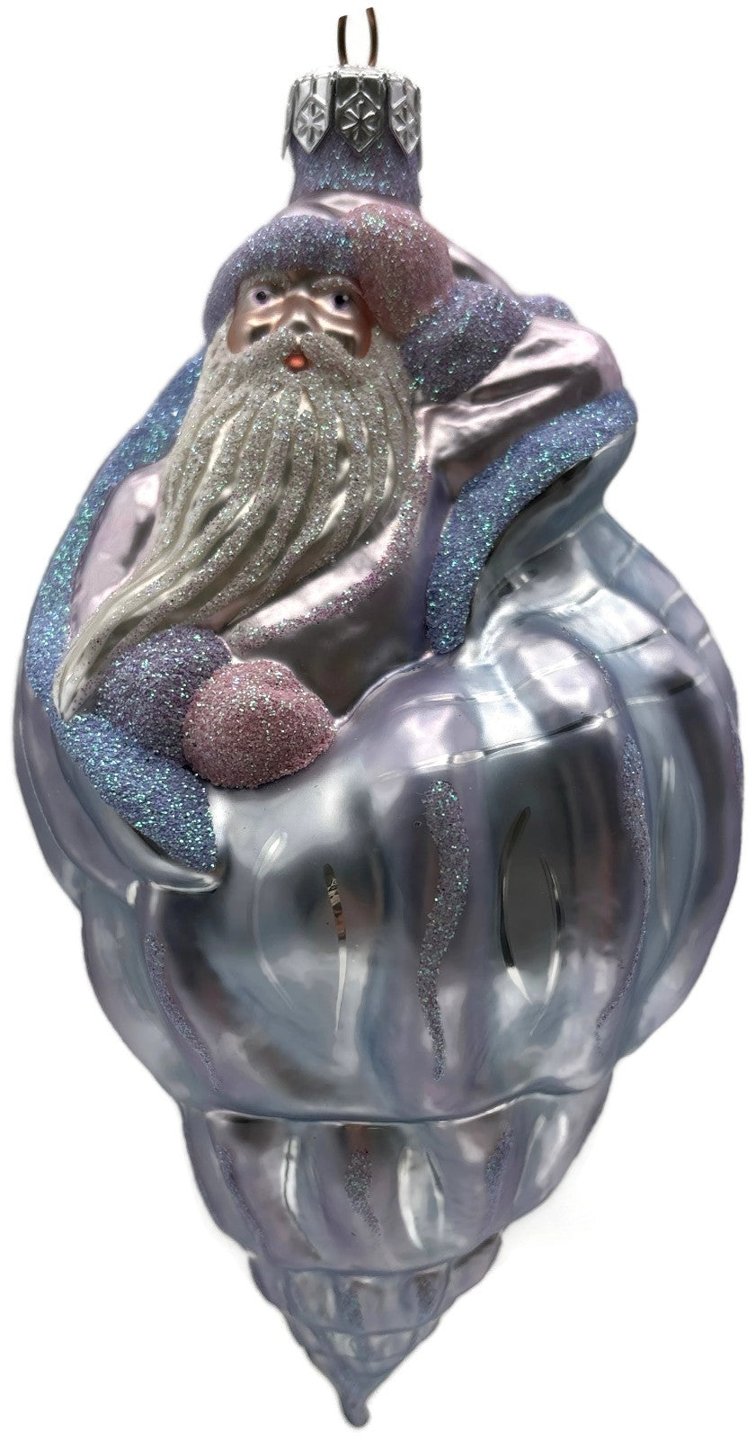 Patricia Breen Coastal Santa Periwinkle Matte Nautical Christmas Ornament 97101