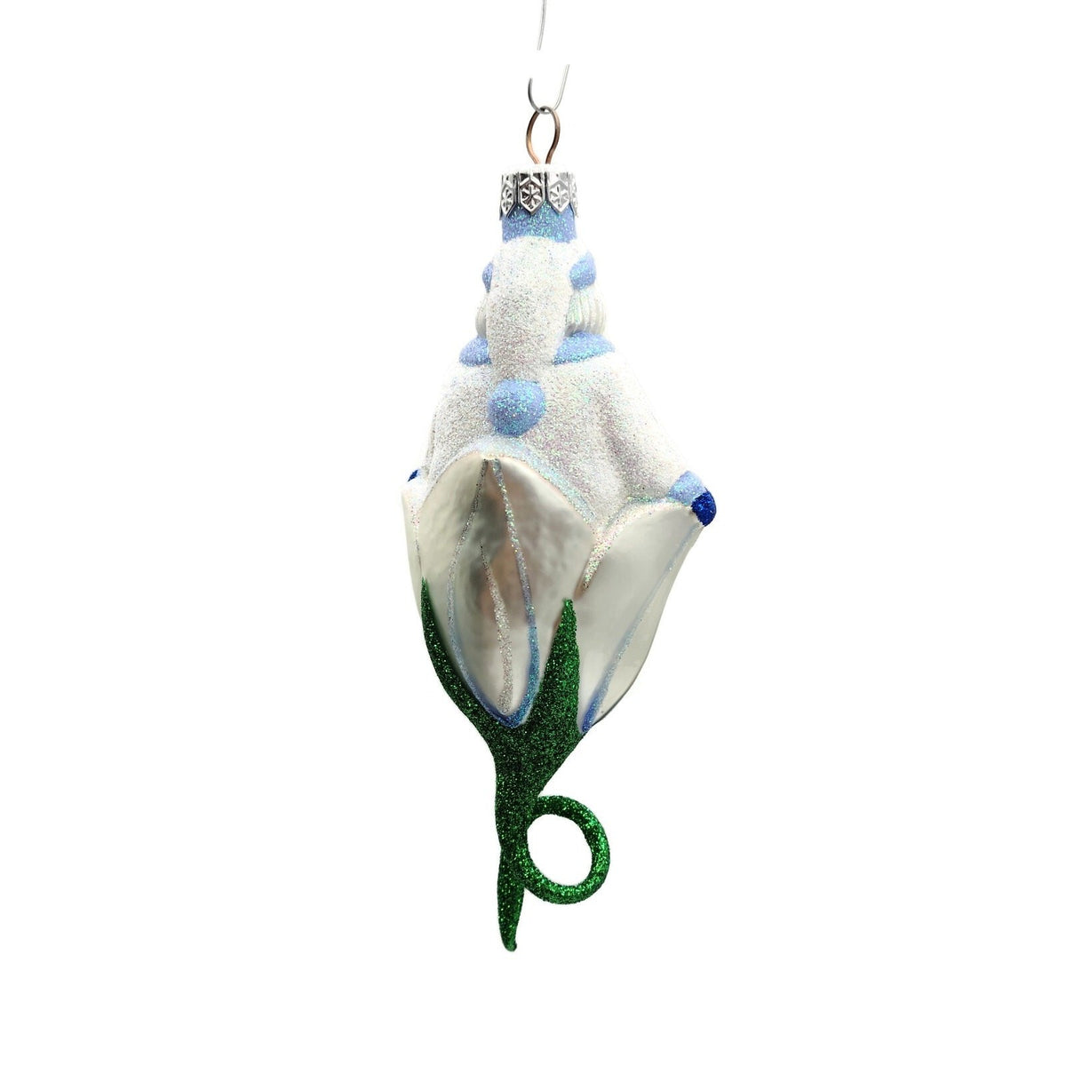 Patricia Breen Bluebell Santa Claus Pearl Flower Spring Christmas Ornament 99953