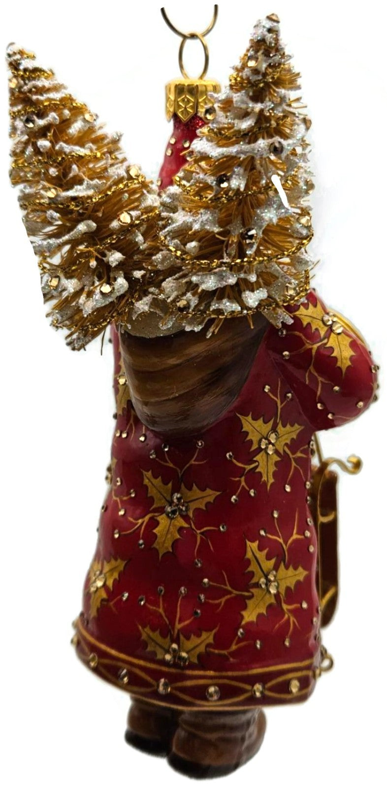 Patricia Breen Oakley Claus Red Gold Holly Santa Christmas Ornament 34323